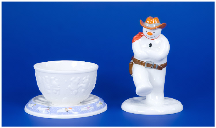 Appraisal: Coalport Snowman One Cowboy and one lithophane