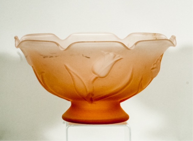 Appraisal: Frosted Glass Rose Bowl H x Diameter