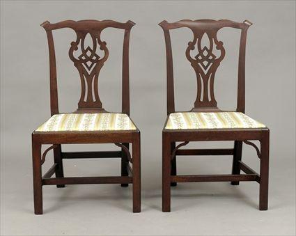 Appraisal: Pair of George III Mahogany Side Chairs x in