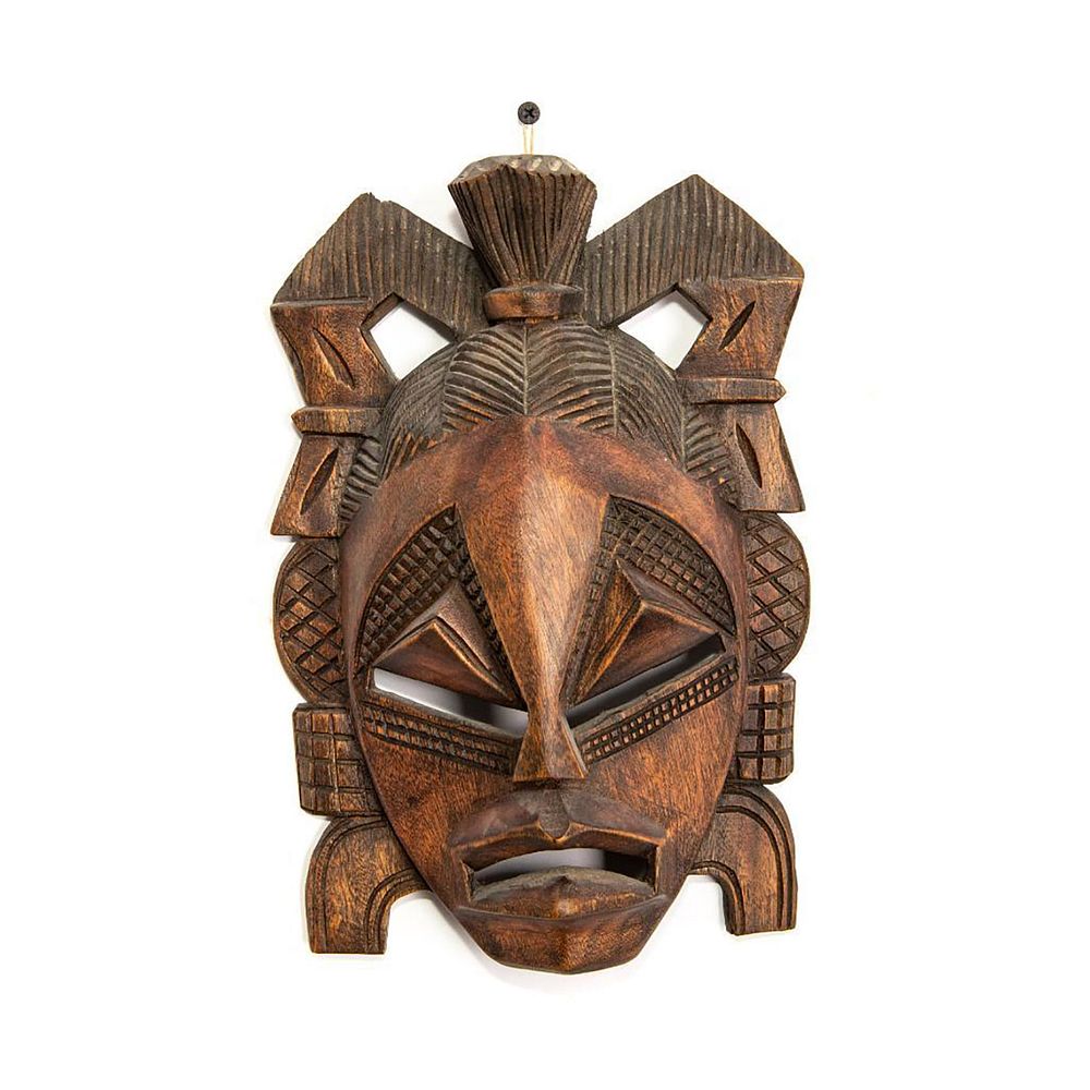 Appraisal: TRADITIONAL AFRICAN TRIBAL WOODEN WALL MASK Hand carved mask with