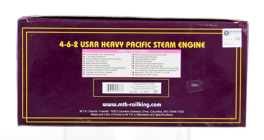 Appraisal: MTH Chicago Alton USRA Heavy Pacific Steam Train United States