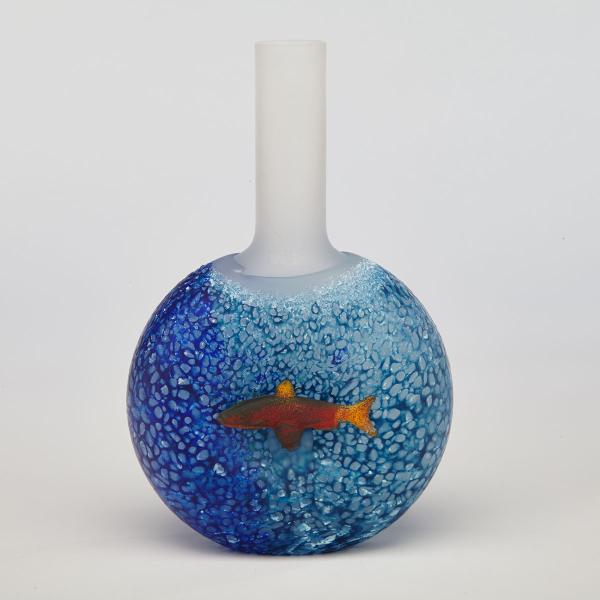 Appraisal: Kjell Engman Swedish b for Kosta Boda Reef Glass Bottle