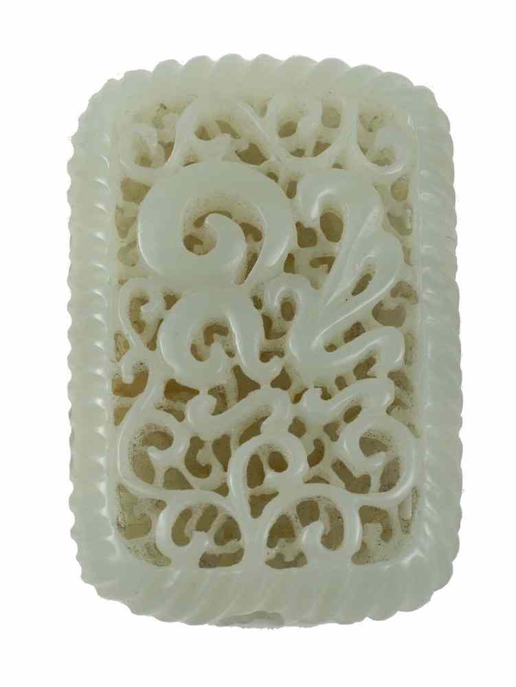 Appraisal: CHINESE CARVED JADE PENDANT - th c Chinese Carved Jade