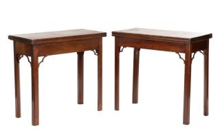 Appraisal: Pair English Chippendale Style Game Tables English late th century