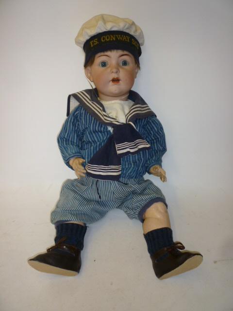 Appraisal: A Franz Schmidt Co bisque head boy character doll with