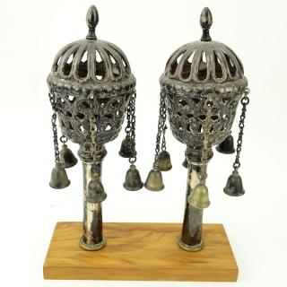 Appraisal: Pair of Late th or th Century Judaica Silver Torah