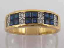 Appraisal: A French hallmarked carat gold sapphire and diamond ring