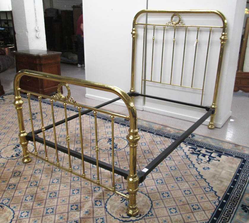 Appraisal: VICTORIAN STYLE BRASS BED WITH RAILS American th century full