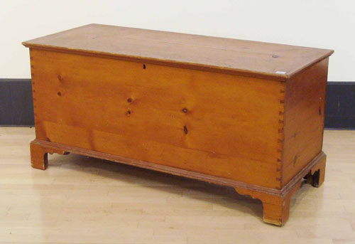 Appraisal: Pennsylvania pine blanket chest ca resting on bracket feet h