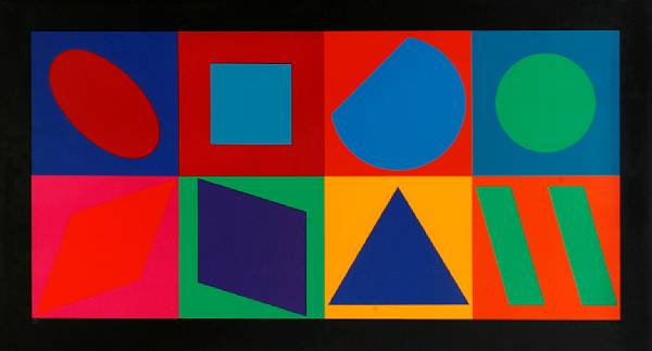 Appraisal: Victor Vasarely Hungarian - Untitled Geometric Composition Screenprint in colors