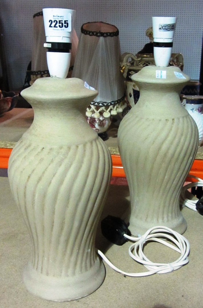 Appraisal: A pair of baluster lamps