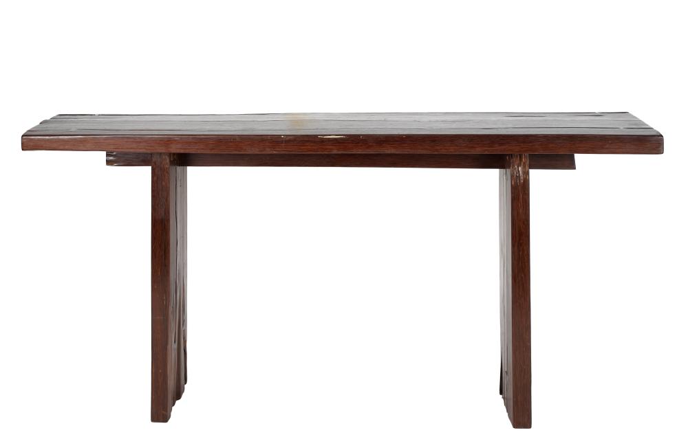 Appraisal: EISNER CONSOLE TABLEmade from elm wood unsigned inches inches deep