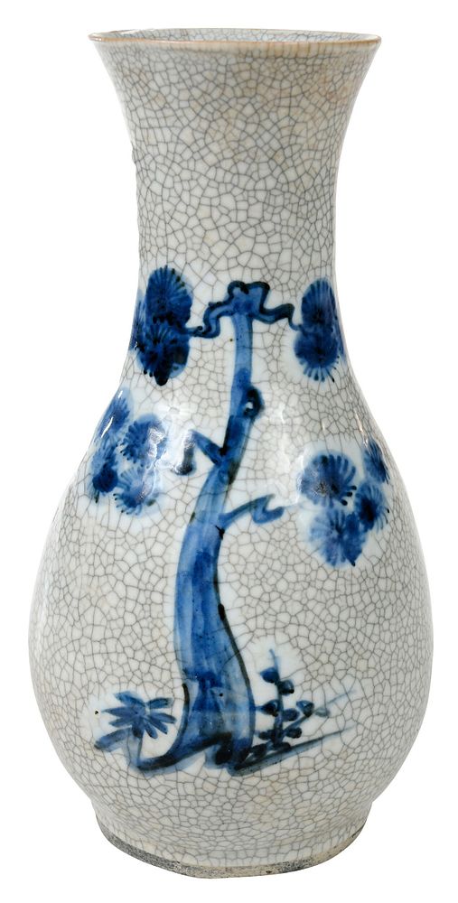 Appraisal: Chinese Cobalt Blue Crackle Vase late Ming or Ming style