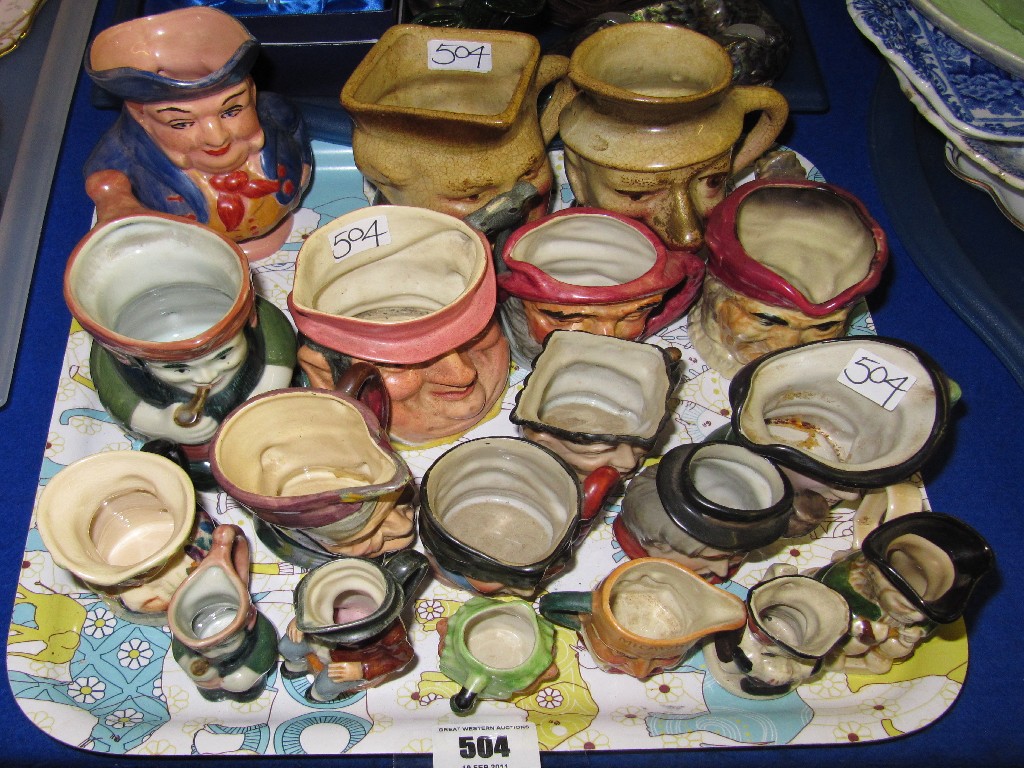 Appraisal: Nineteen various small character toby jugs including Kelobaro ware Leonardo