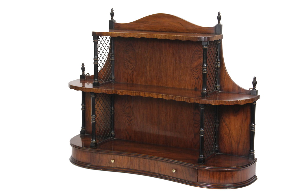 Appraisal: WALL-HANGING SHELVES - th c English Mahogany Shelf oxbow front