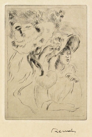 Appraisal: PIERRE-AUGUSTE RENOIR Le Chapeau pingl me planche Drypoint on imitation