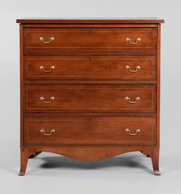 Appraisal: Federal Inlaid Cherry Chest of Drawers Pennsylvania or Southern early