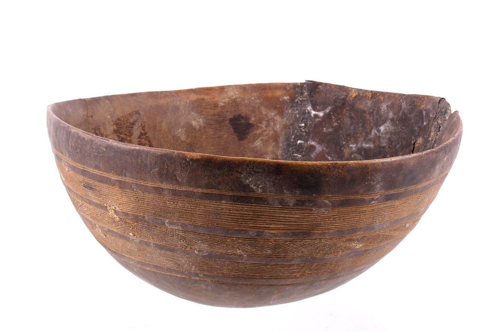 Appraisal: th C Ivory Coast Primitive Wooden Bowl For your consideration