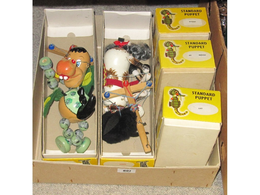 Appraisal: Five boxed Pelham puppets including Bengo Mouse Cat Horse and