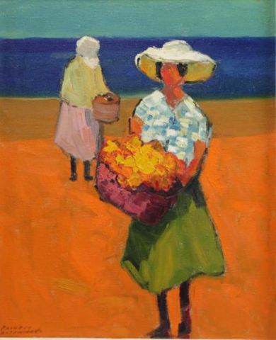 Appraisal: PACHECO ALTAMIRANO Arturo Oil Canvas Florista Signed lower left Old