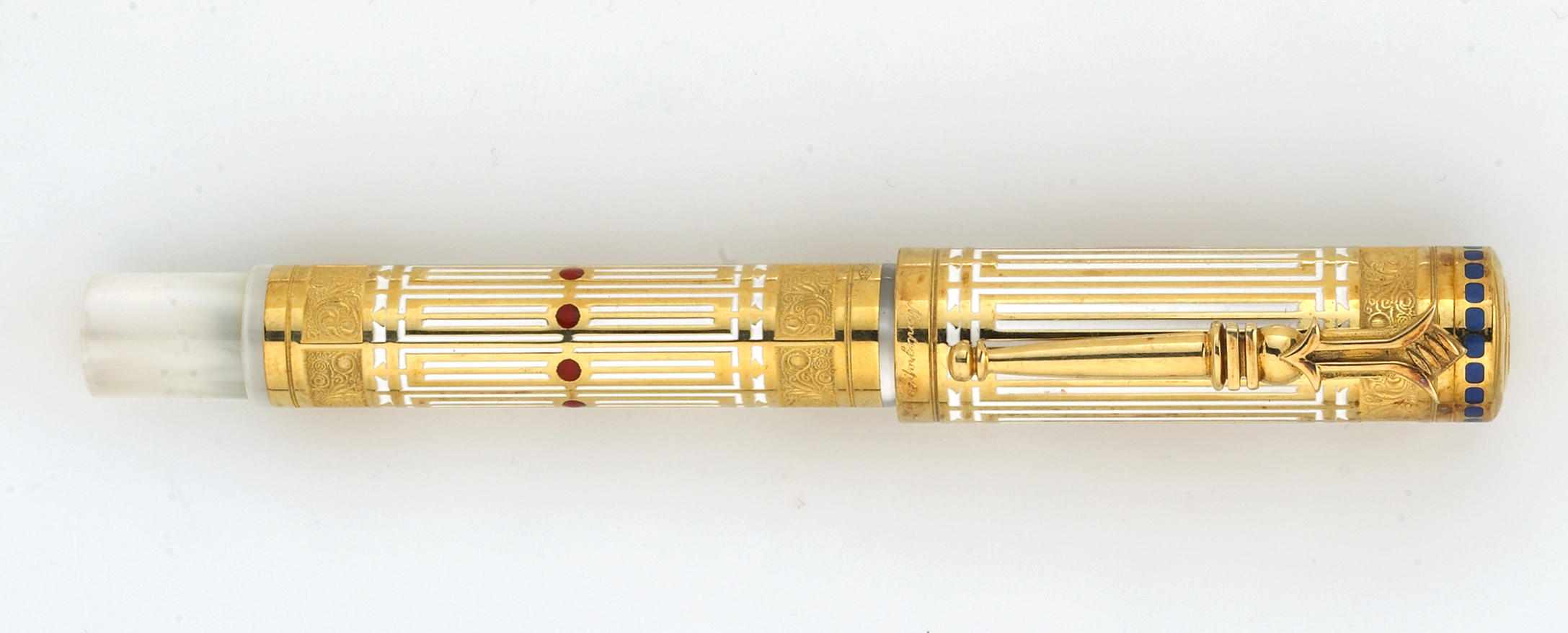 Appraisal: MONTEGRAPPA White Nights Limited Edition Gold Rollerball Pen This stunning