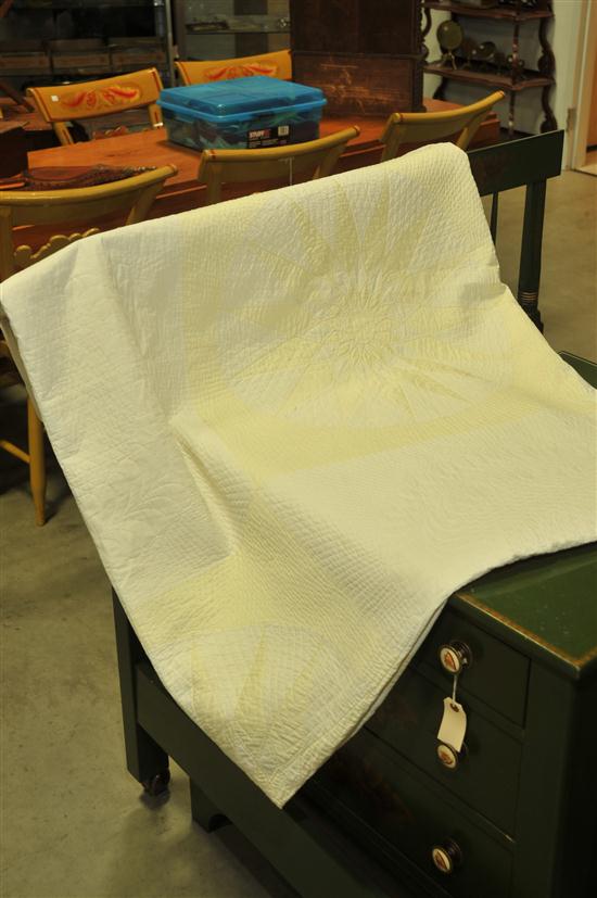 Appraisal: QUILT American th century cotton White and pale yellow having