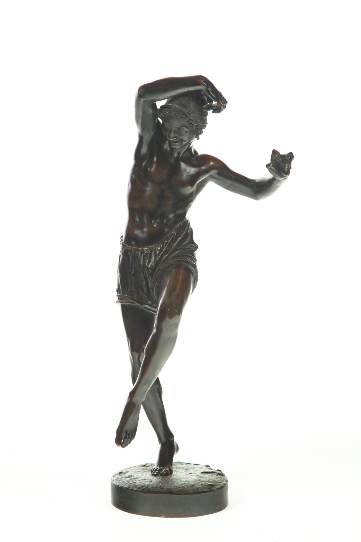 Appraisal: BRONZE OF YOUNG MAN DANCING EUROPEAN SCHOOL TH CENTURY Unsigned