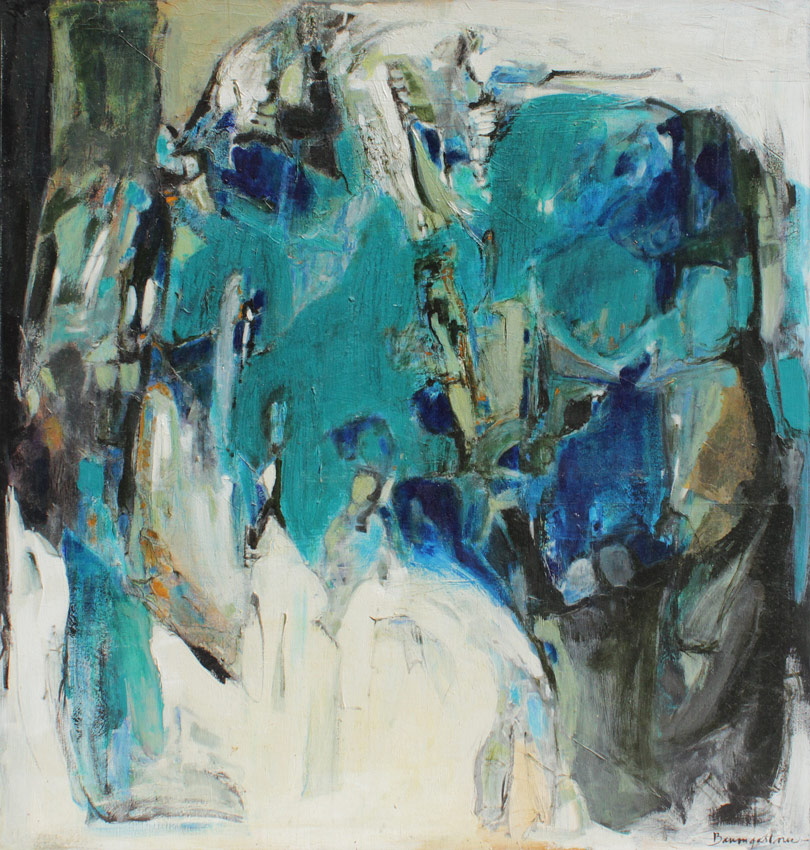 Appraisal: LARGE BAUMGARTNER ABSTRACT Abstract with Blues and Greens '' x