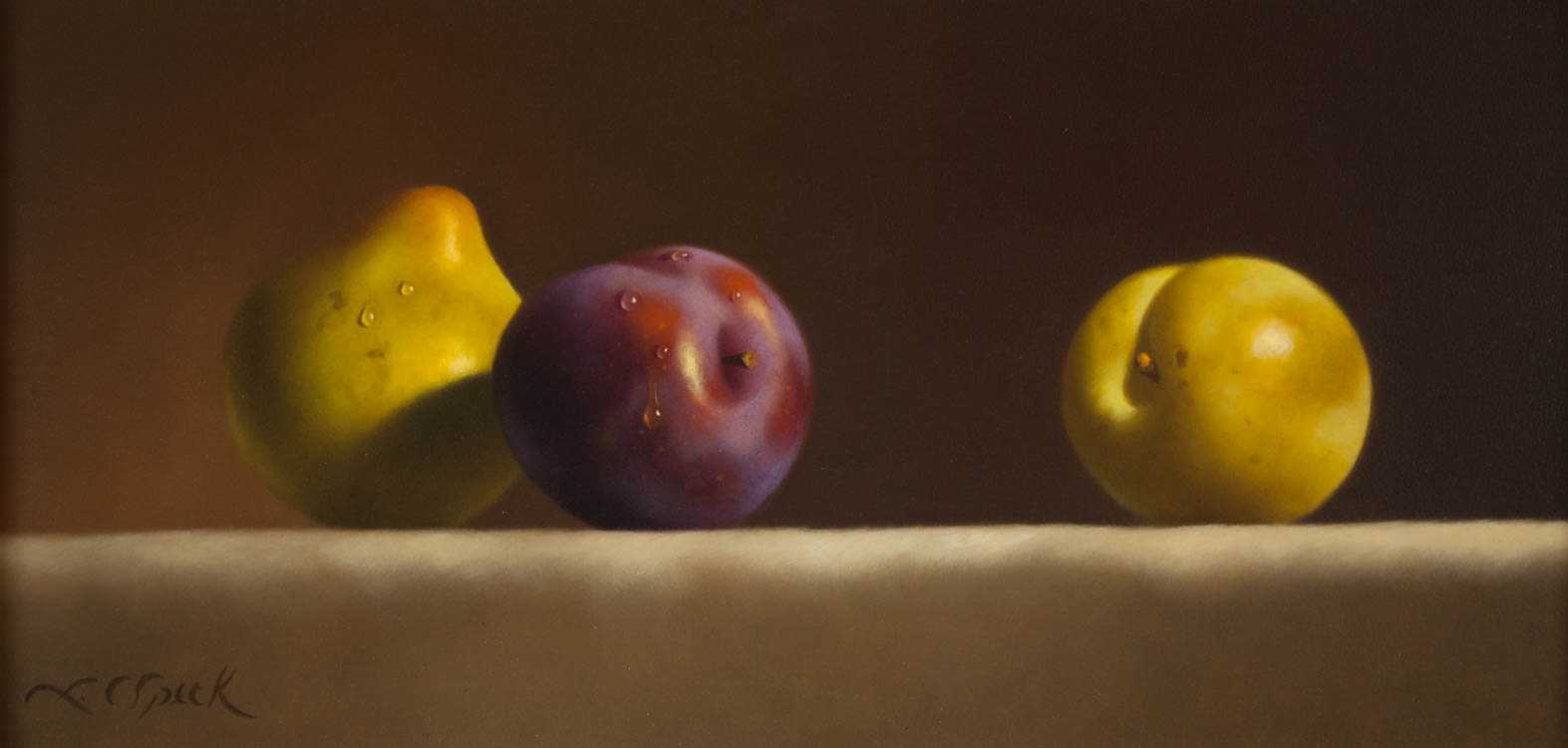 Appraisal: LOREN SPECK OIL ON BOARD California - Still-life with apricots