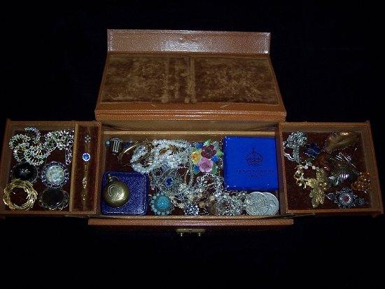 Appraisal: A collection of costume jewellery including marcasite lockets a brass