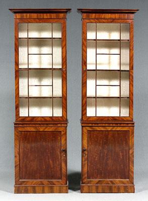 Appraisal: Pair George III breakfront cabinets highly figured mahogany veneers tall