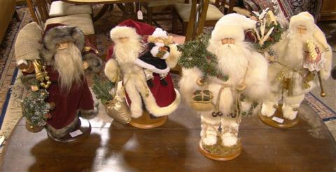 Appraisal: FOUR JACOBSON'S CHRISTMAS DOLLS Including Victorian Santa Polar Santa Christmas