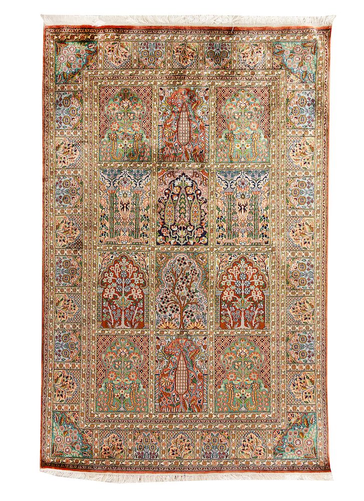 Appraisal: An Indian Silk Rug An Indian Silk Rug th Century