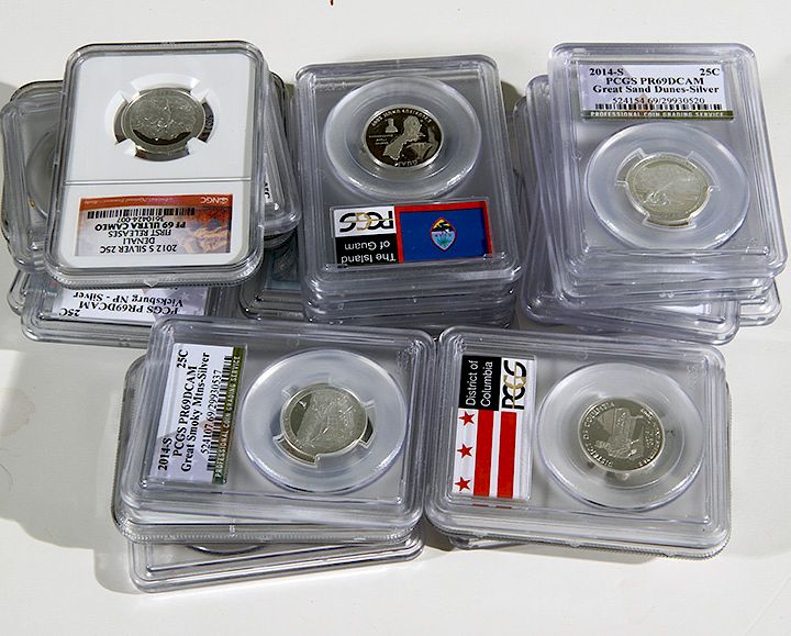 Appraisal: Silver State Park Quarters silver slabbled PCGS proofs Condition Please