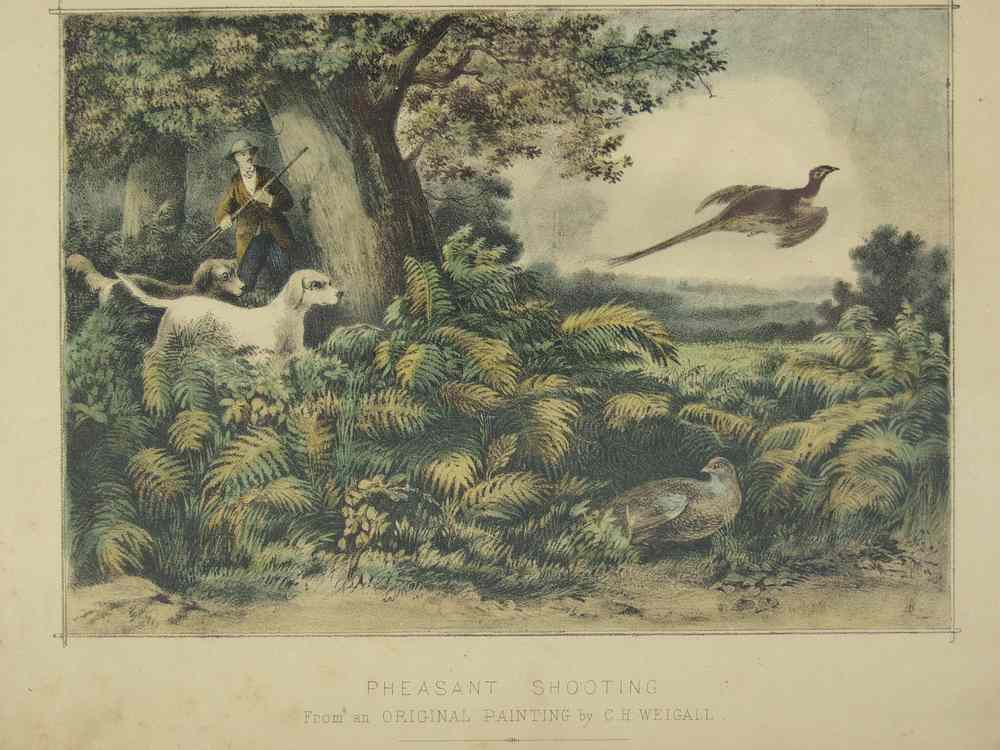 Appraisal: PAIR LITHOS HANDCOLORED - English hunting scenes by Charles Weigall