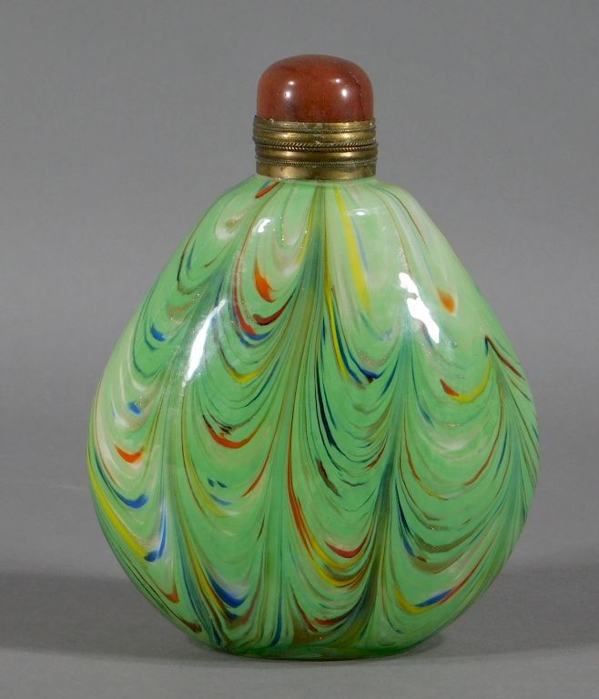 Appraisal: LG European Chinese Style Art Glass Snuff Bottle Europe th