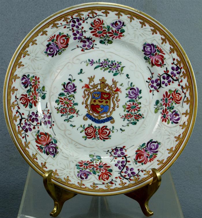 Appraisal: Samson Armorial porcelain plates d some wear to gilt edges