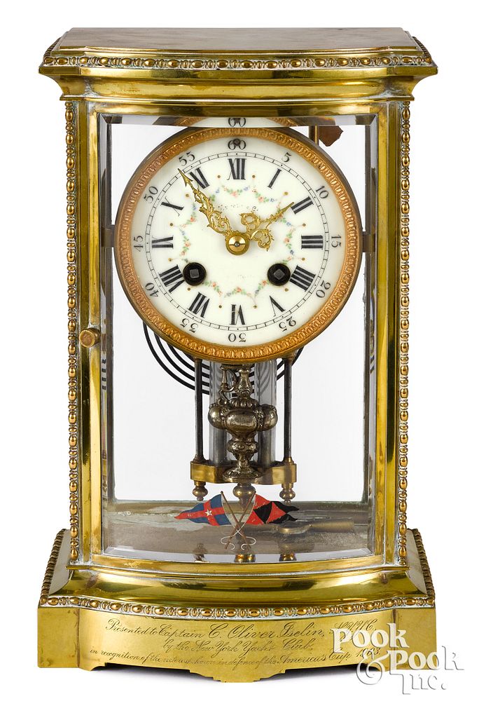 Appraisal: French crystal regulator clock French crystal regulator clock of American