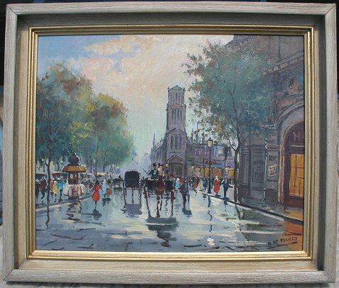 Appraisal: DE FLEURY A French th C Parisian Street Scene Oil