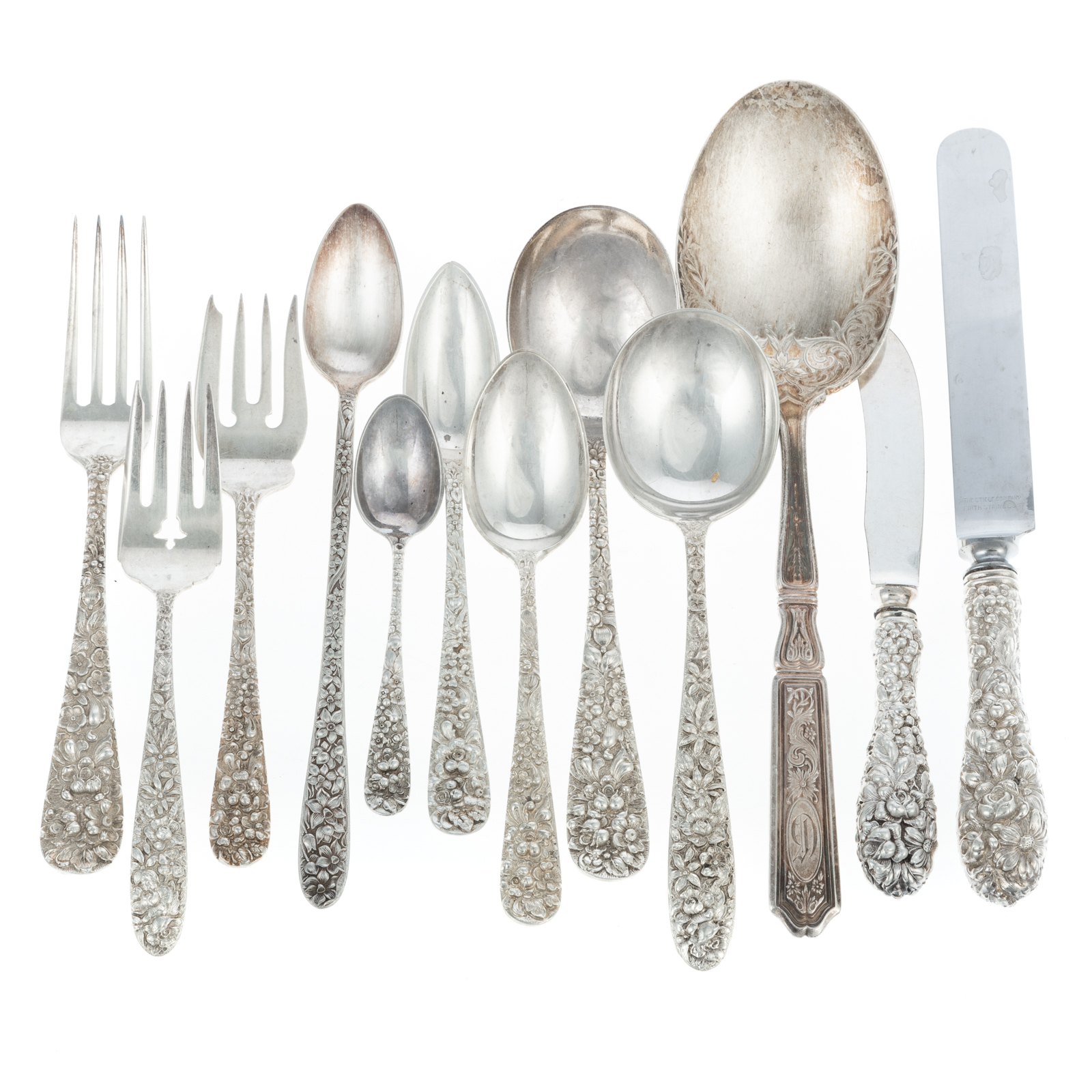 Appraisal: STIEFF STERLING ROSE OTHER FLATWARE PATTERNS Stieff Rose including eight