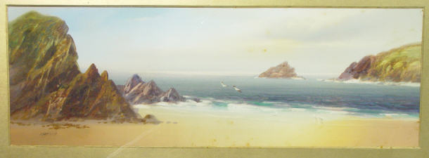 Appraisal: I Shahland - Watercolour of a coast seascape cm x