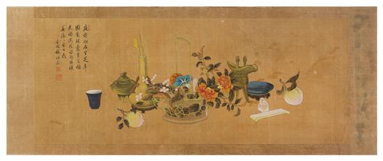 Appraisal: Sale Lot A Chinese Ink and Color Painting on Silk