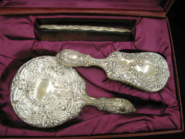 Appraisal: Pc Gorham Sterling Silver Dresser Set hand mirror comb brush