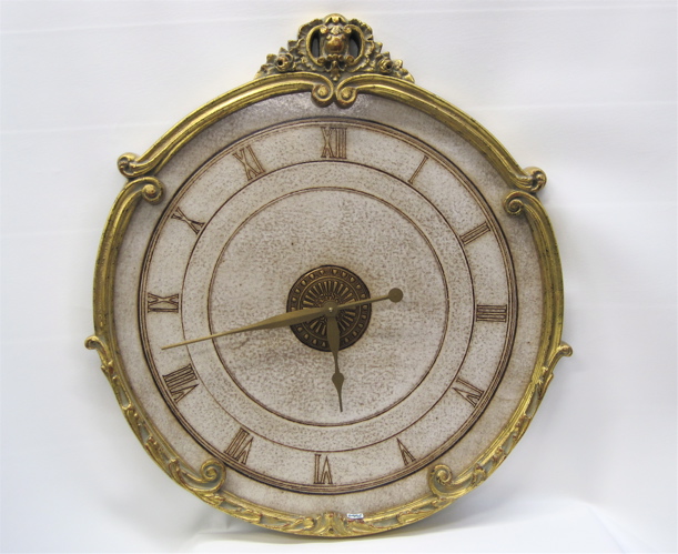 Appraisal: A WALL MOUNT SCROLL CLOCK having a gilt baroque style