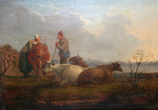 Appraisal: FOLLOWER OF ALBERT CUYPFarm hands with cattle in a landscape