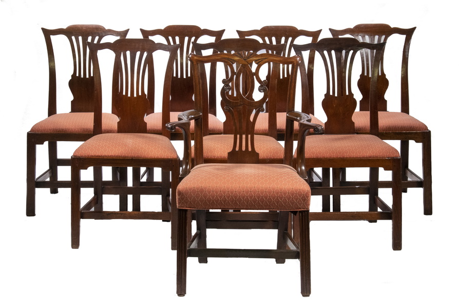 Appraisal: MAHOGANY DINING CHAIRS Group of Custom Dining Chairs c s