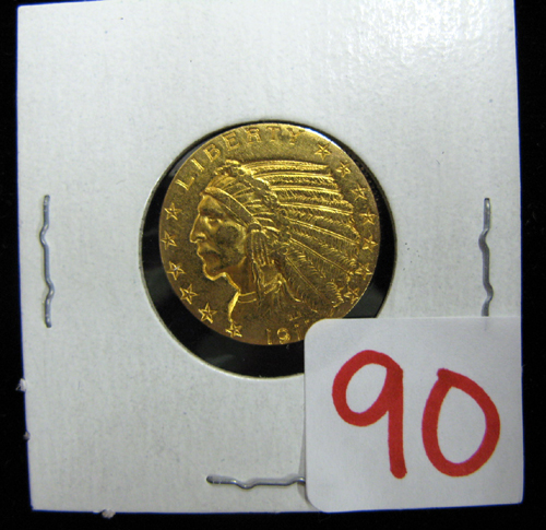 Appraisal: U S FIVE DOLLAR GOLD COIN Indian head type -P