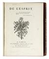 Appraisal: HELV TIUS CLAUDE-ADRIEN De l'Esprit xxii pages including half-title to