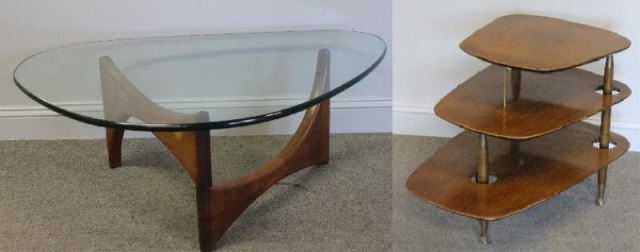 Appraisal: Midcentury Table Lot Including Noguchi StyleCoffee Table Together with a