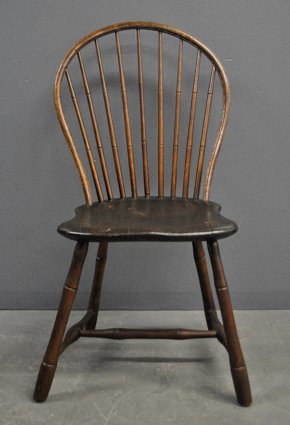 Appraisal: - Philadelphia bow-back Windsor side chair signed A Anthony Steel